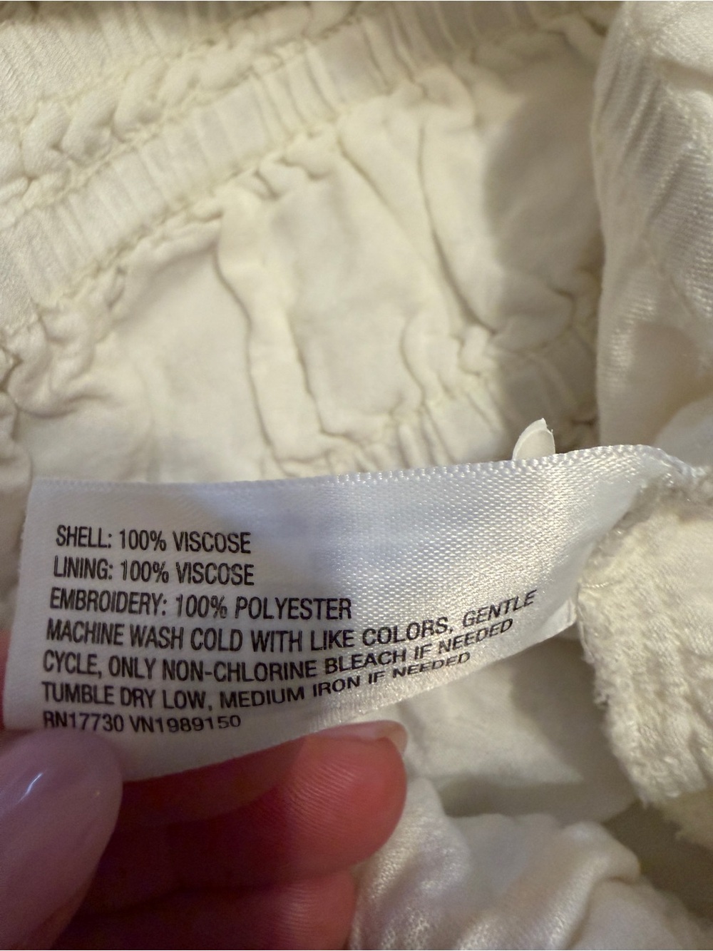 White Eyelet Tiered Maxi Skirt with Drawstring Waist - Picture 6 of 8